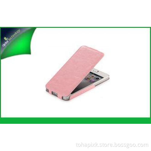 Light Pink Verrical Leather Cell Phone Cases For Iphone 5 F